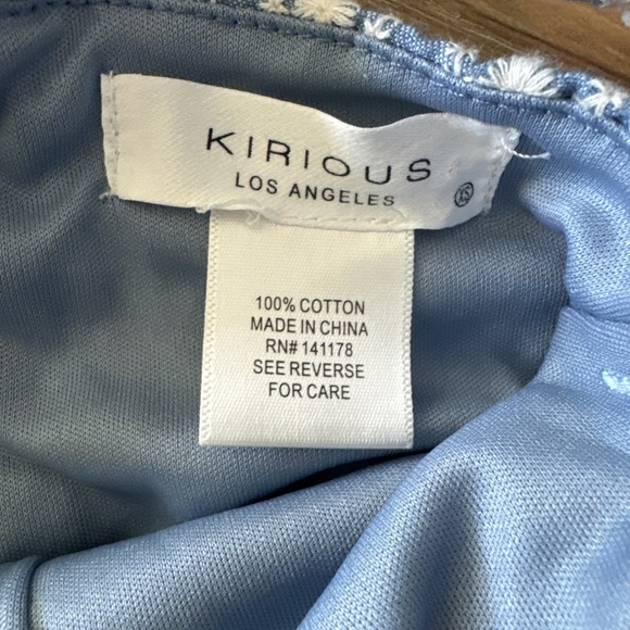 kirious Los Angeles Demin Embroidered Tie Back Top Size Xs - Picture 3 of 6